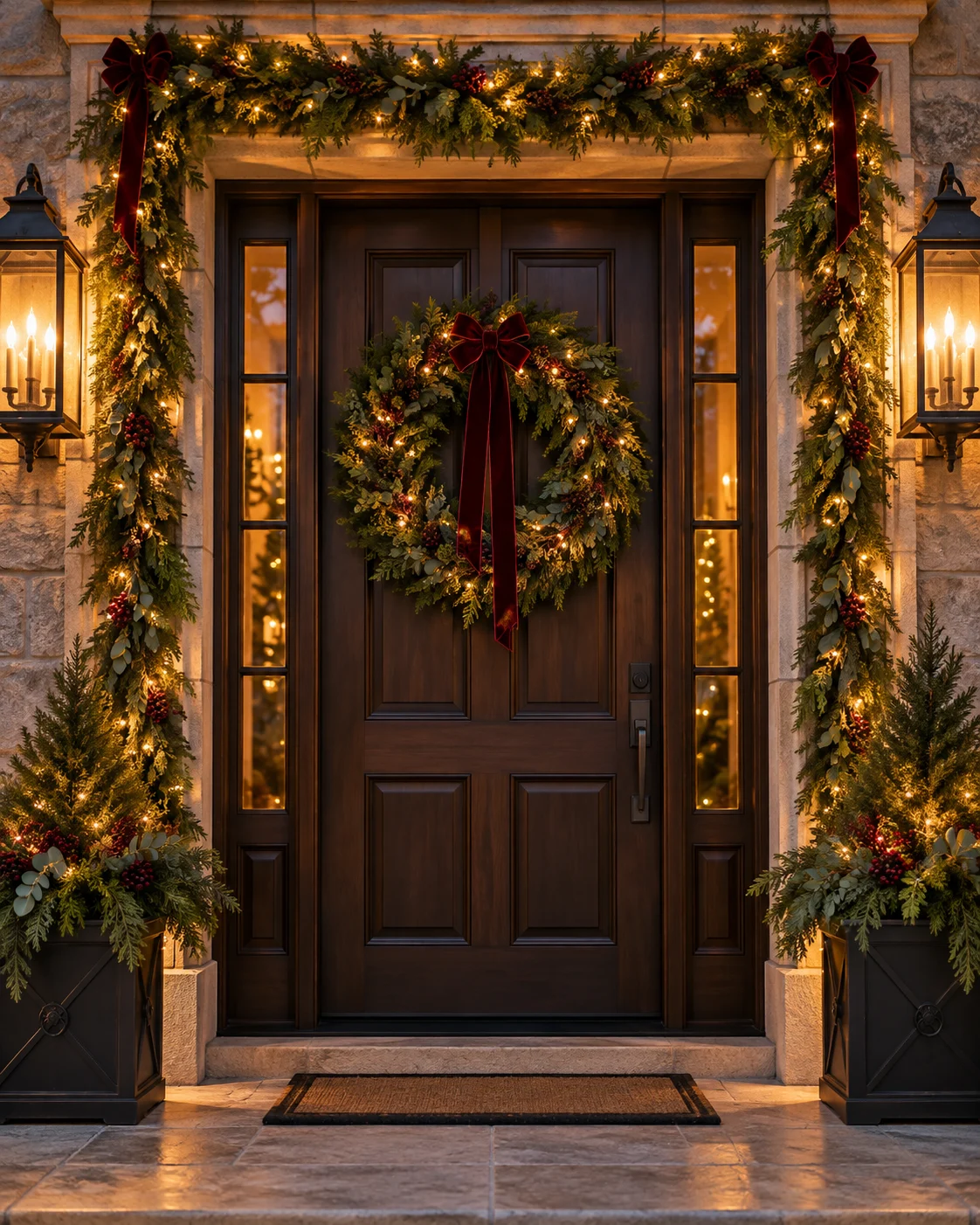 Illustrative holiday wreaths & garlands